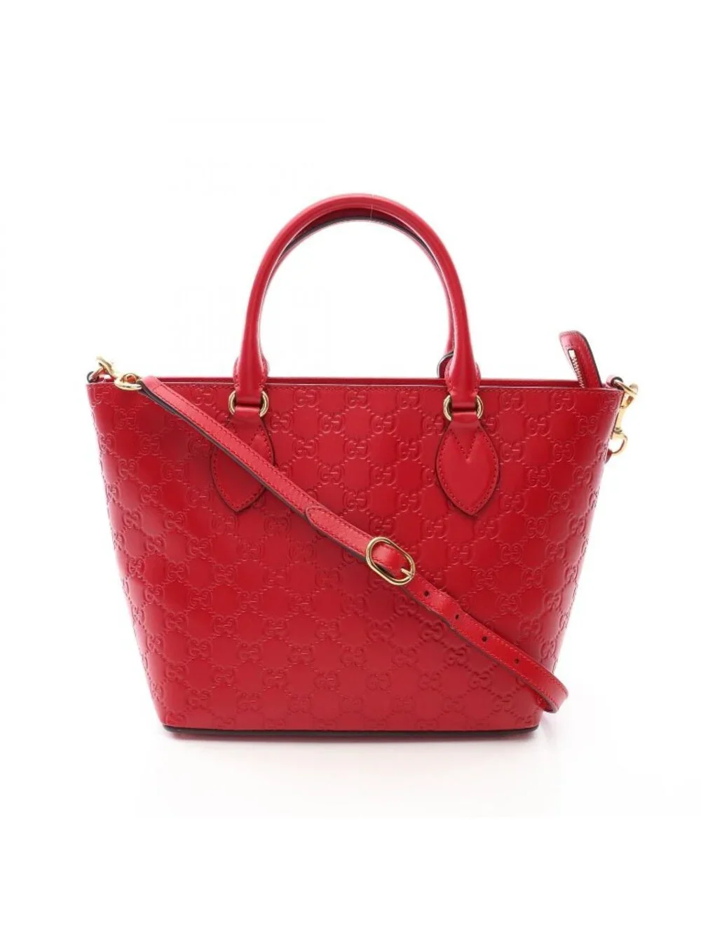 Gucci Tote Guccissima 2-Way Red Leather